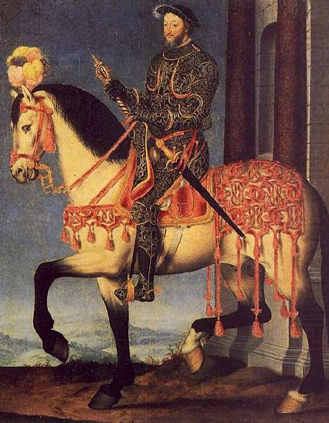 Portrait of Francois I on Horseback, Francois Clouet